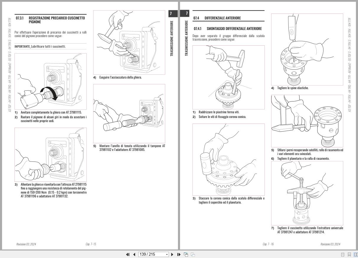 Antonio Carraro Tractor ERGIT 100 TTR7800 Engine Transmission Workshop Manual 47308020 01 IT (2)