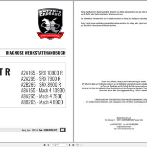Antonio Carraro Tractor Ergit R SRX7900R to SRX10900R Diagnostic Workshop Manual 47307022 02 DE (1)