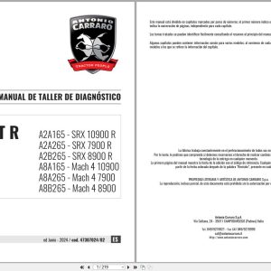 Antonio Carraro Tractor Ergit R SRX7900R to SRX10900R Diagnostic Workshop Manual 47307024 02 ES (1)