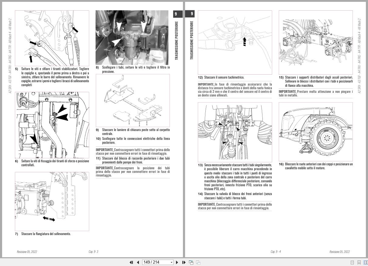 Antonio Carraro Tractor Ergit R SRX7900R to SRX10900R Engine Transmission Workshop Manual 47308010 IT (2)