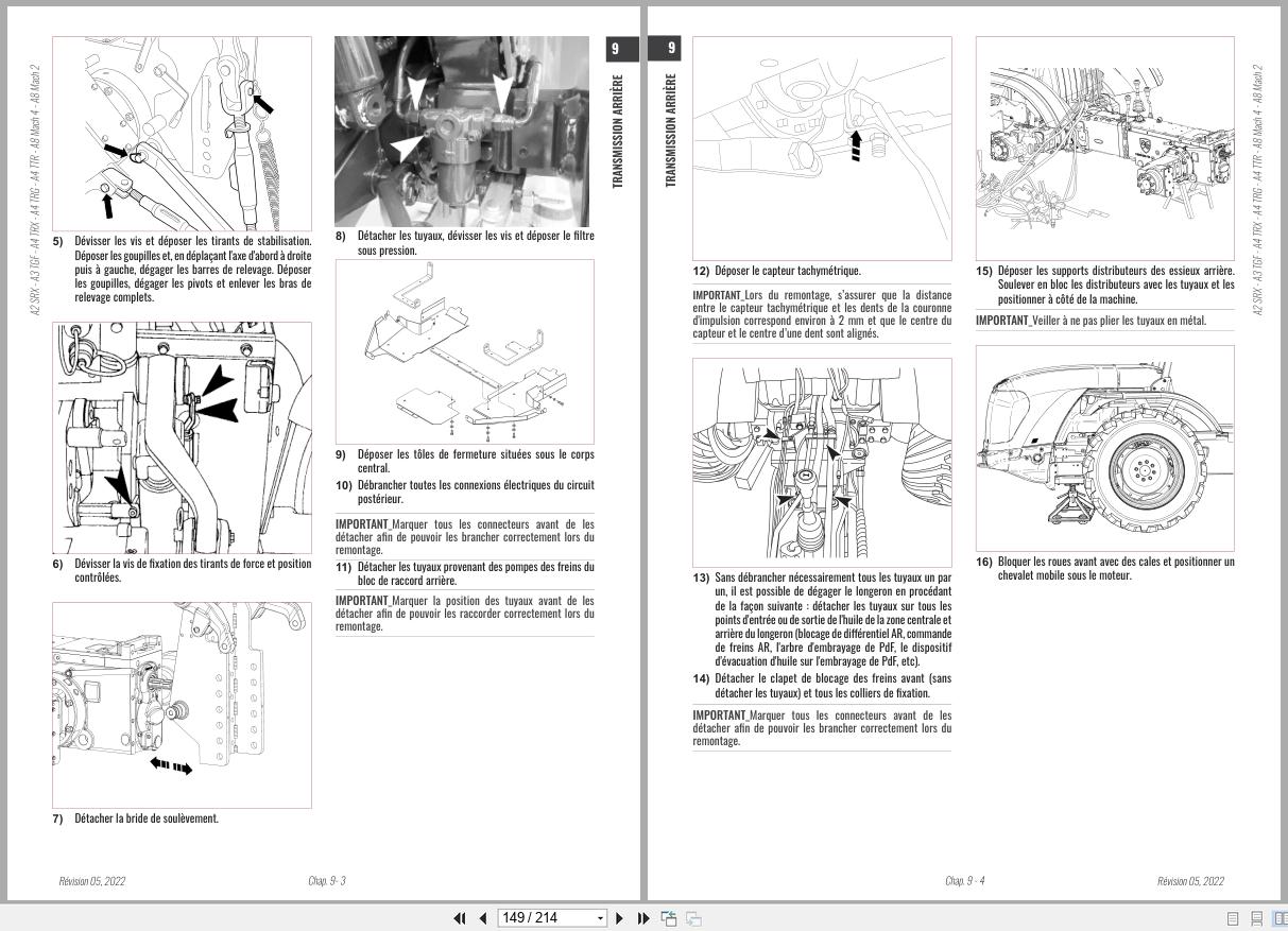 Antonio Carraro Tractor Ergit R SRX7900R to SRX10900R Engine Transmission Workshop Manual 47308011 FR (2)