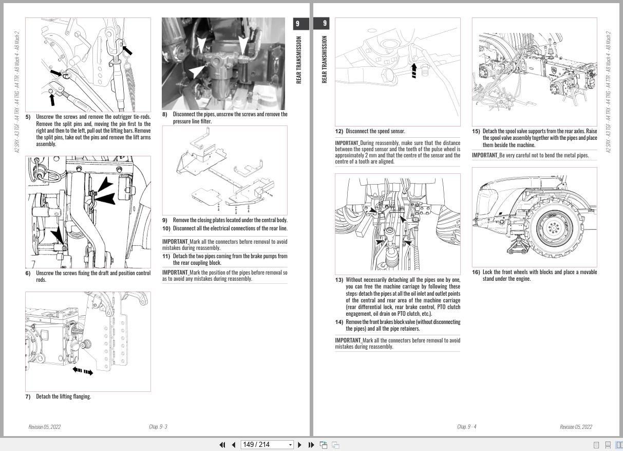 Antonio Carraro Tractor Ergit R SRX7900R to SRX10900R Engine Transmission Workshop Manual 47308013 EN (2)