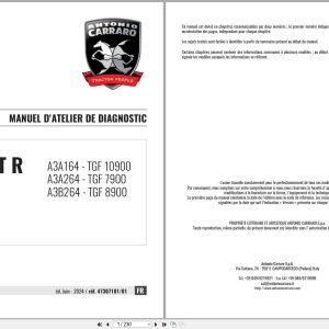 Antonio Carraro Tractor Ergit R TGF7900 to TGF10900 Diagnostic Workshop Manual 47307181 01 FR (1)
