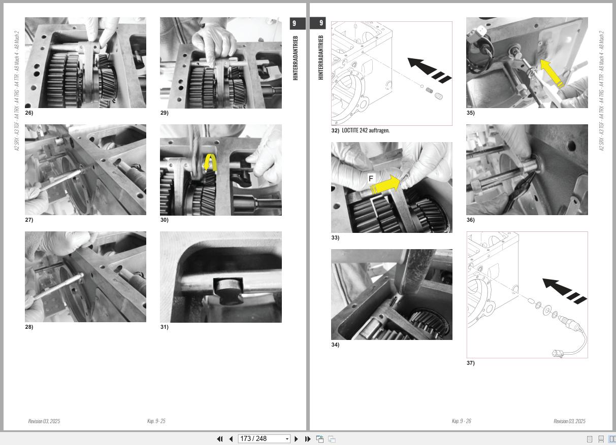 Antonio Carraro Tractor Ergit R TGF7900 to TGF10900 Engine Transmission Workshop Manual 47308342 DE (2)