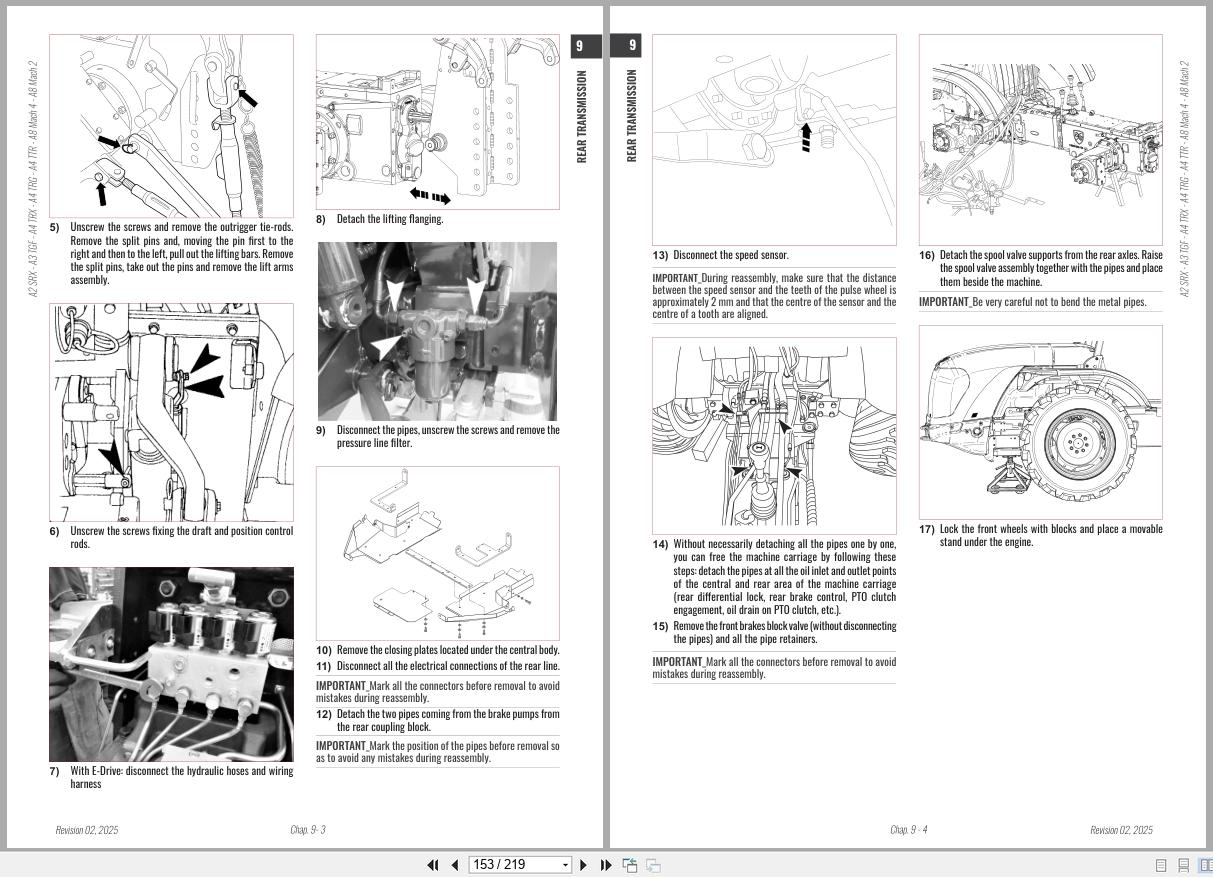 Antonio Carraro Tractor Ergit R TRX7900 to TRG10900 Engine Transmission Workshop Manual 47308333 EN (3)