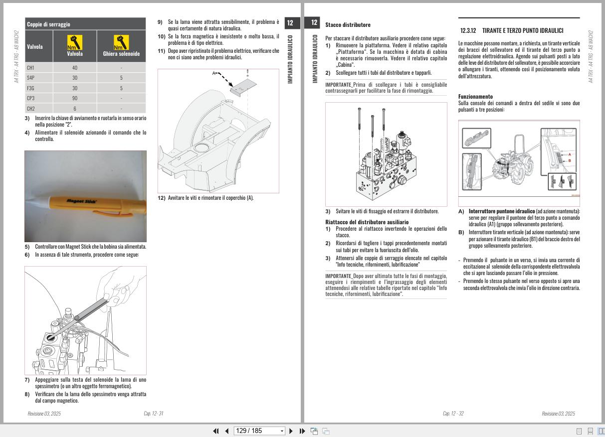 Antonio Carraro Tractor Ergit R TRX7900 to TRG10900 Hydraulic Workshop Manual 47311320 IT (2)