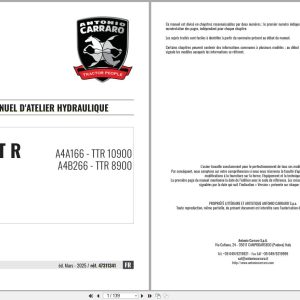 Antonio Carraro Tractor Ergit R TTR10900 TTR8900 Hydraulic Workshop Manual 47311341 FR (1)