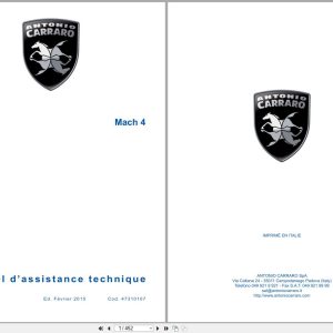 Antonio Carraro Tractor Mach 4 Technical Support Manual 47310107 FR (1)