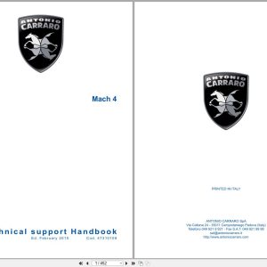 Antonio Carraro Tractor Mach 4 Technical Support Manual 47310109 EN (1)