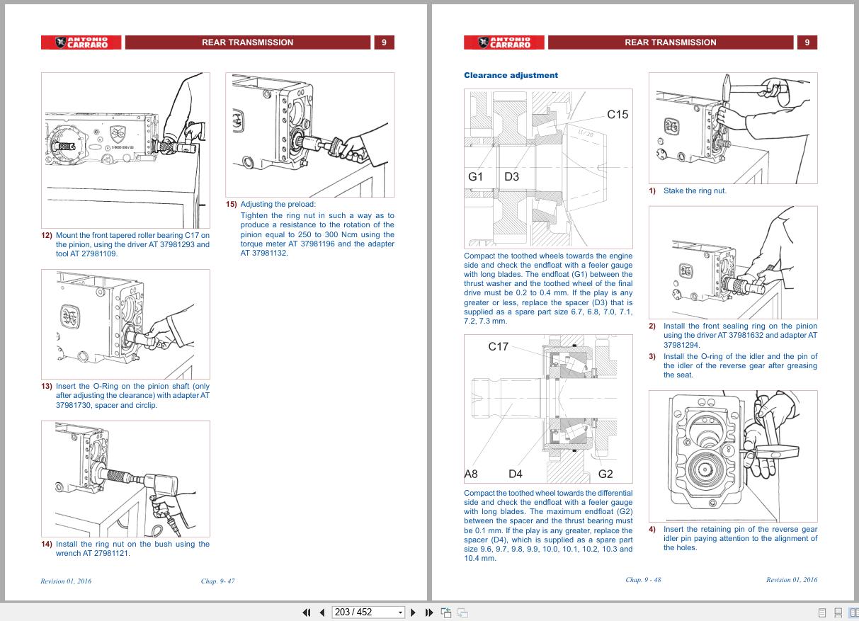 Antonio Carraro Tractor Mach 4 Technical Support Manual 47310109 EN (2)