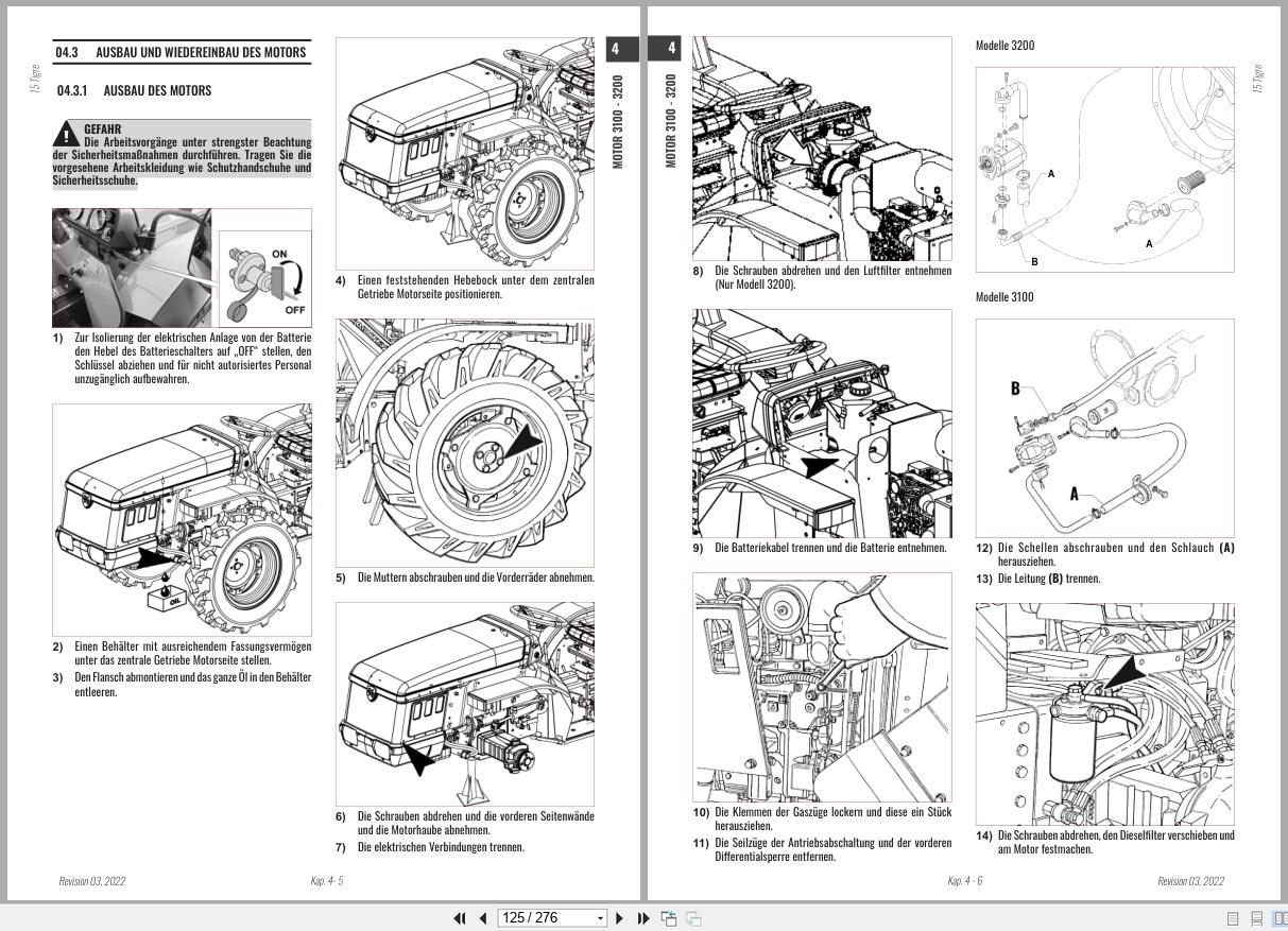 Antonio Carraro Tractor Series 15 Tigre 3100 3200 Technical Support Manual 47310342 DE (3)