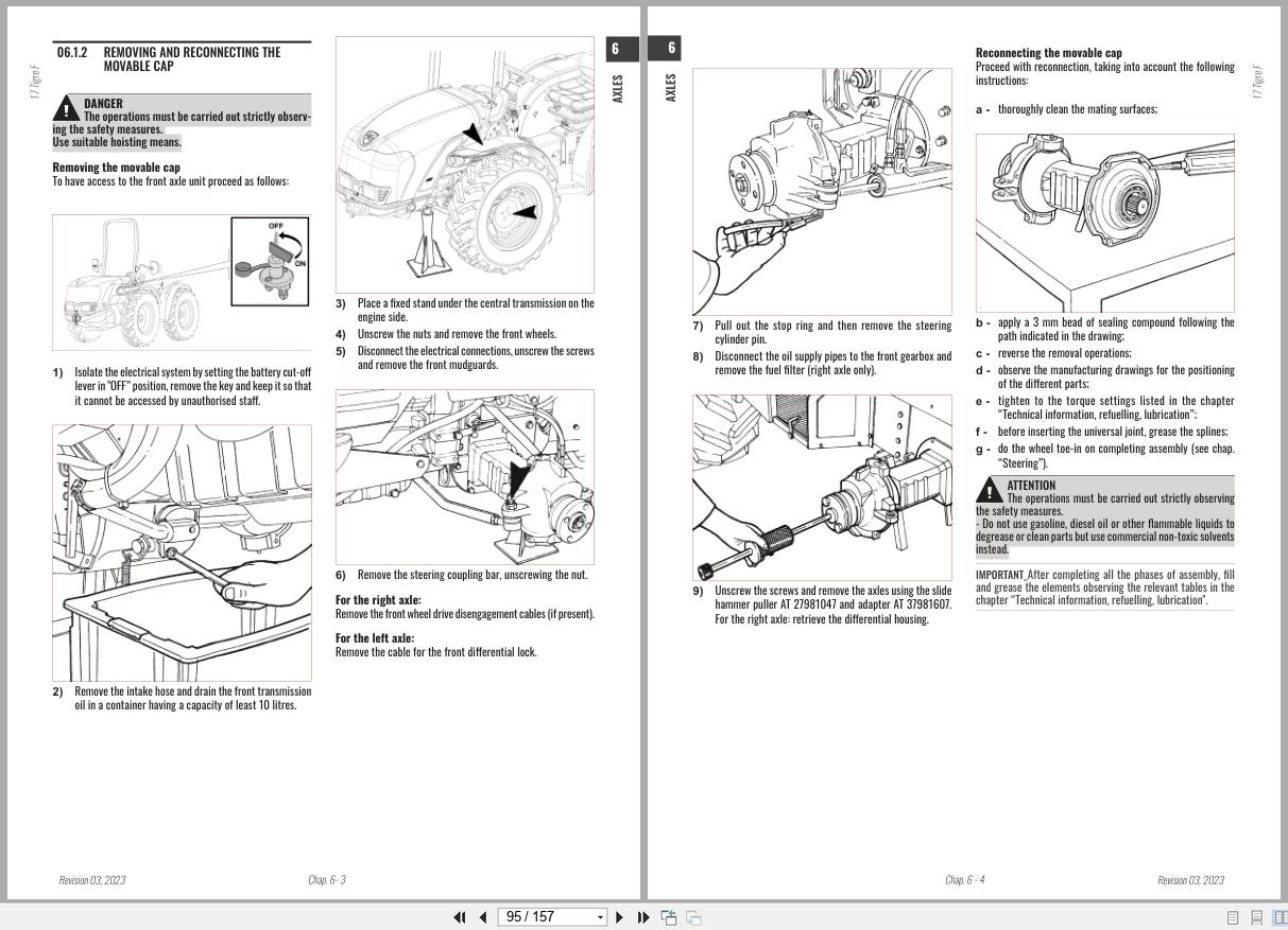 Antonio Carraro Tractor Series 17 Tigre 3800F 4400F Axles Workshop Manual 47309063 (3)