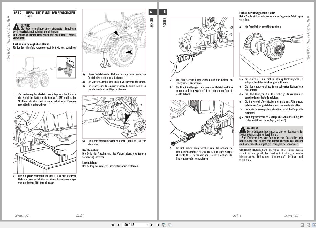 Antonio Carraro Tractor Series 17 Tigre 4800F Axles Workshop Manual 47309202 DE (2)