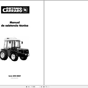 Antonio Carraro Tractor Series 2090 Ergit TRF7400 to SRX9400 Technical Assistance Manual 47310041 ES (1)