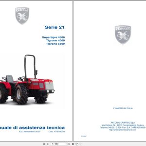 Antonio Carraro Tractor Series 21 Supertigre 4500 Tigrone 4500 5500 Technical Support Manual 47310070 IT (1)