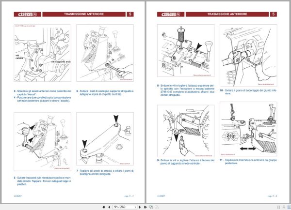 Antonio Carraro Tractor Series 21 Supertigre 4500 Tigrone 4500 5500 Technical Support Manual 47310070 It (2)