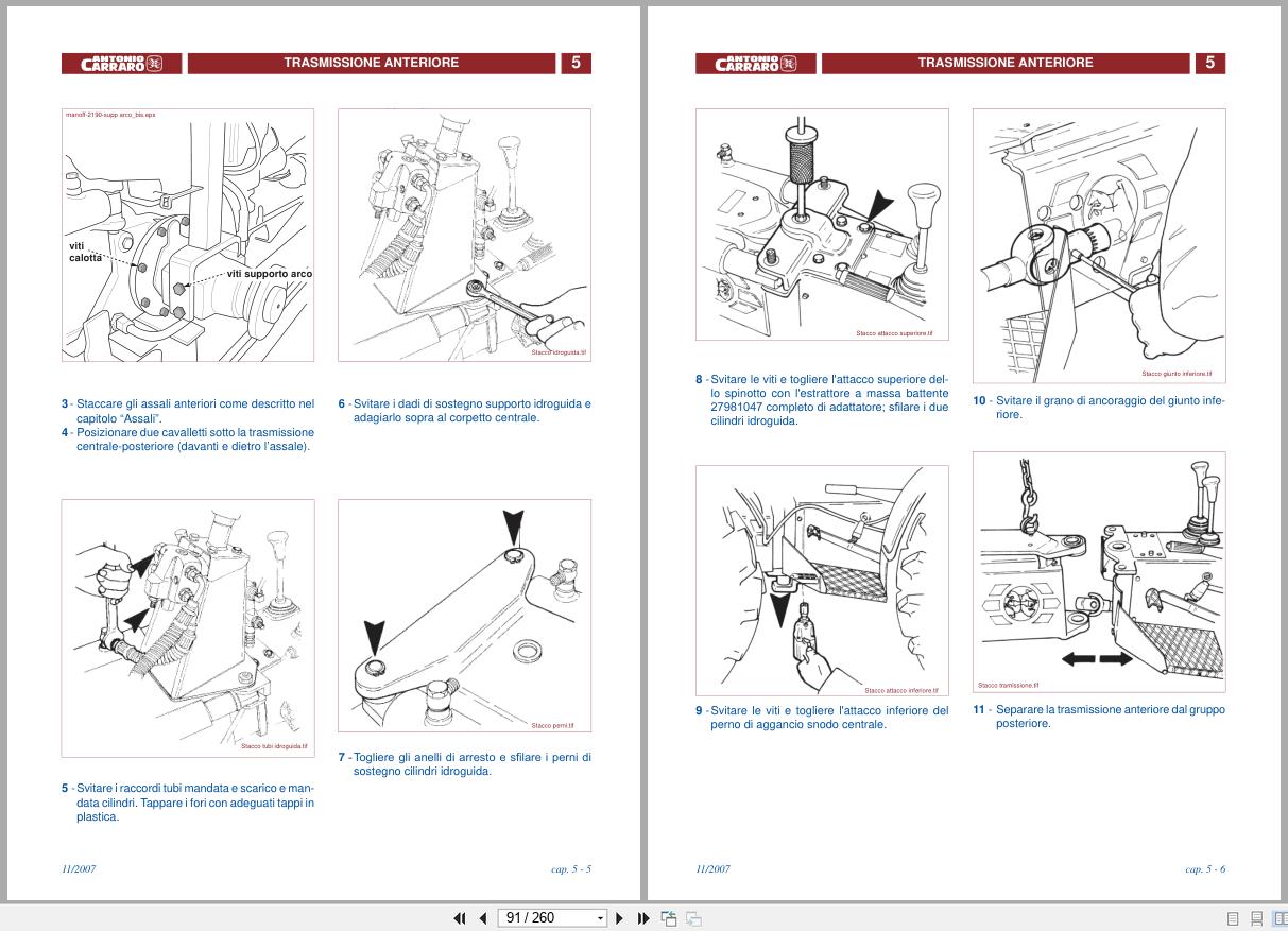 Antonio Carraro Tractor Series 21 Supertigre 4500 Tigrone 4500 5500 Technical Support Manual 47310070 IT (2)