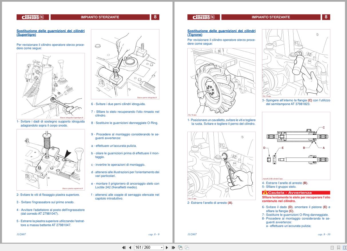 Antonio Carraro Tractor Series 21 Supertigre 4500 Tigrone 4500 5500 Technical Support Manual 47310070 IT (3)