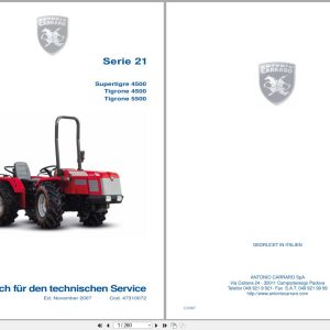 Antonio Carraro Tractor Series 21 Supertigre 4500 Tigrone 4500 5500 Technical Support Manual 47310072 DE (1)