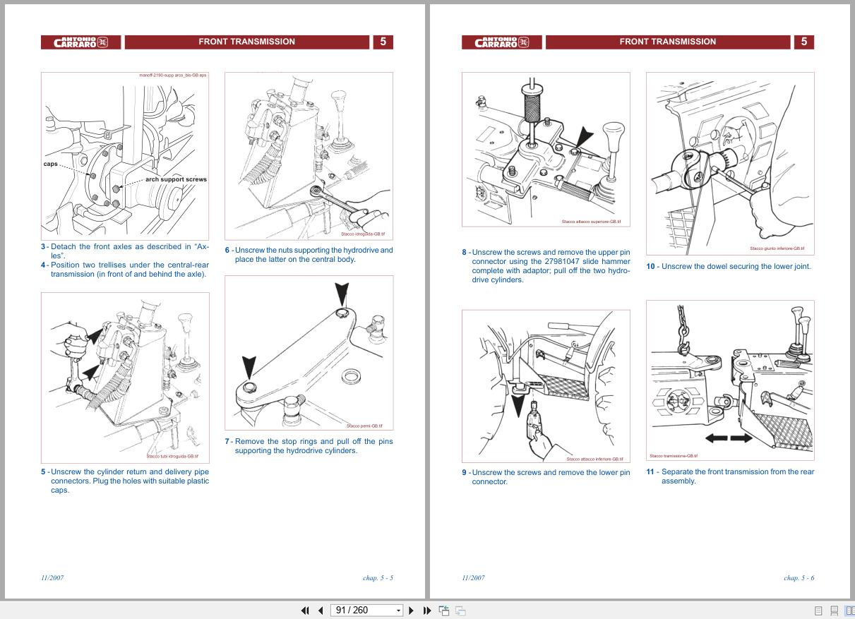 Antonio Carraro Tractor Series 21 Supertigre 4500 Tigrone 4500 5500 Technical Support Manual 47310073 EN (2)