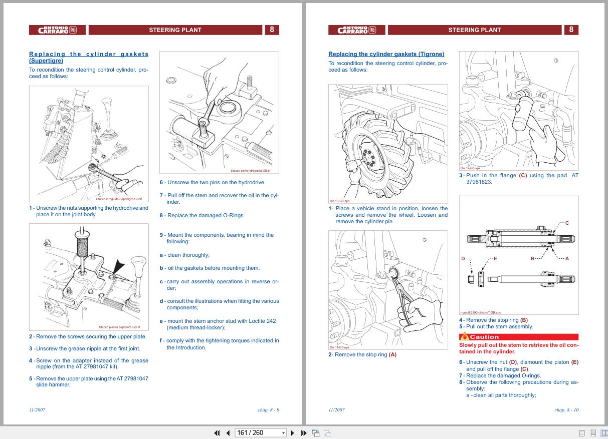Antonio Carraro Tractor Series 21 Supertigre 4500 Tigrone 4500 5500 Technical Support Manual 47310073 EN (3)