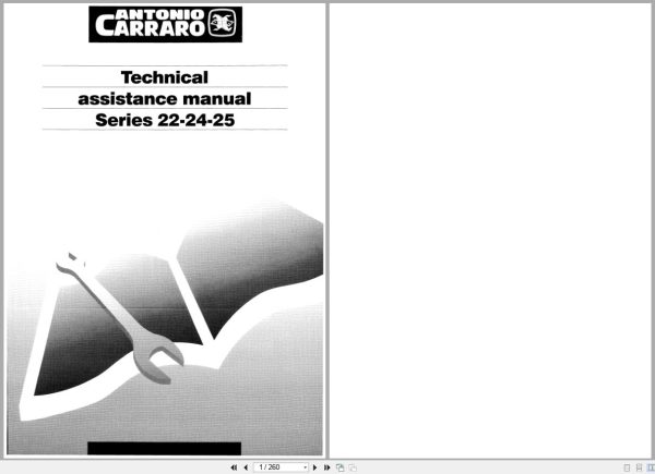 Antonio Carraro Tractor Series 22 24 25 Technical Assistance Manual 47310022 (1)