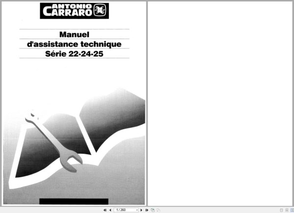 Antonio Carraro Tractor Series 22 24 25 Technical Assistance Manual 47310023 Fr (1)