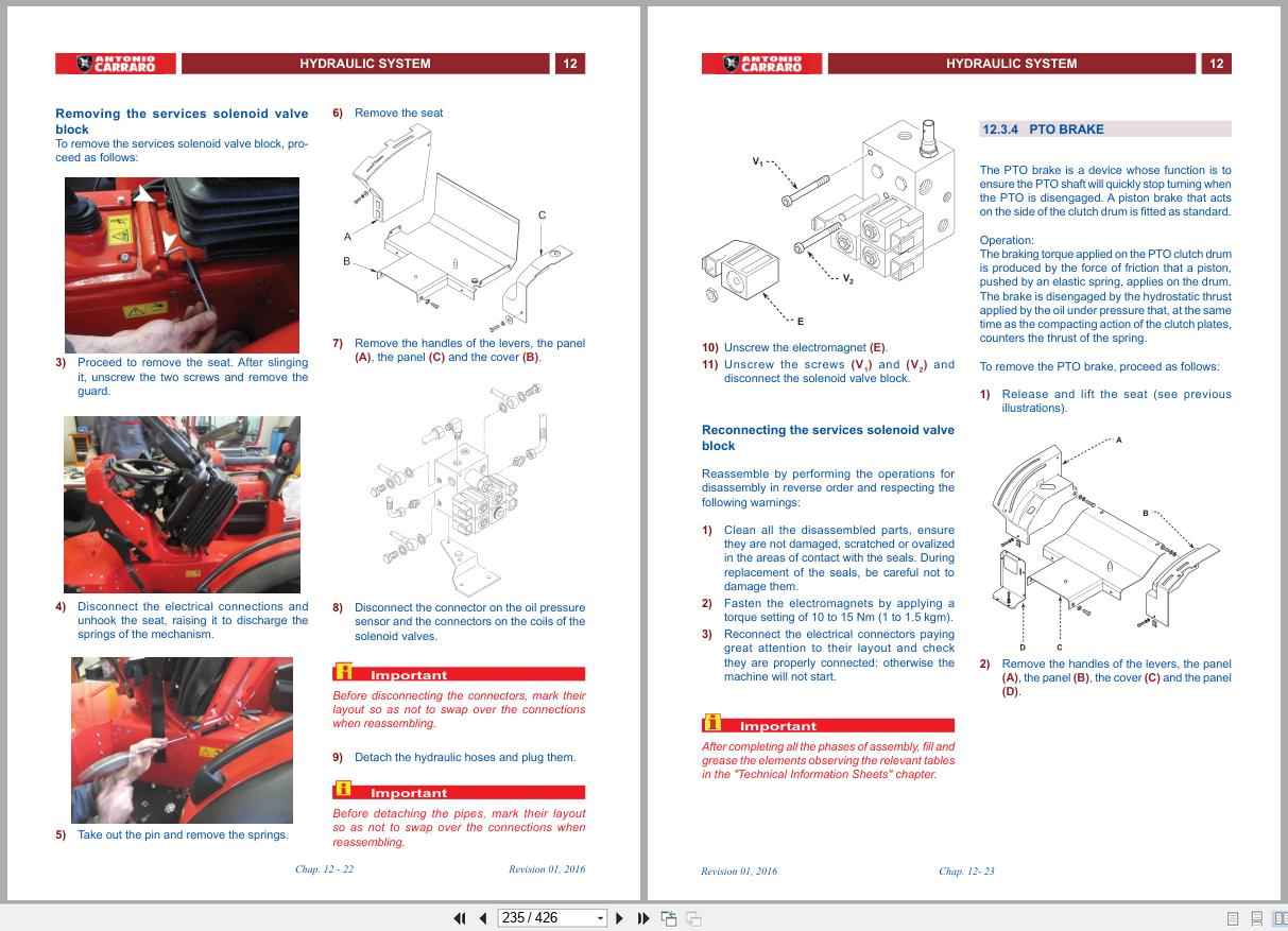 Antonio Carraro Tractor Series 96 SRH Infinity Technical Support Handbook 47310105 EN (2)