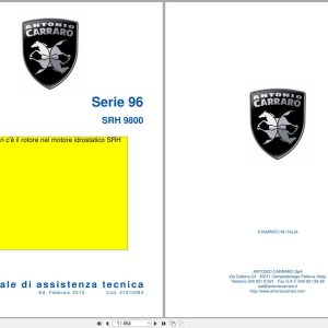 Antonio Carraro Tractor Series 96 SRH9800 Technical Support Manual 47310084 IT (1)