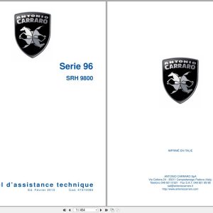 Antonio Carraro Tractor Series 96 SRH9800 Technical Support Manual 47310085 FR (1)