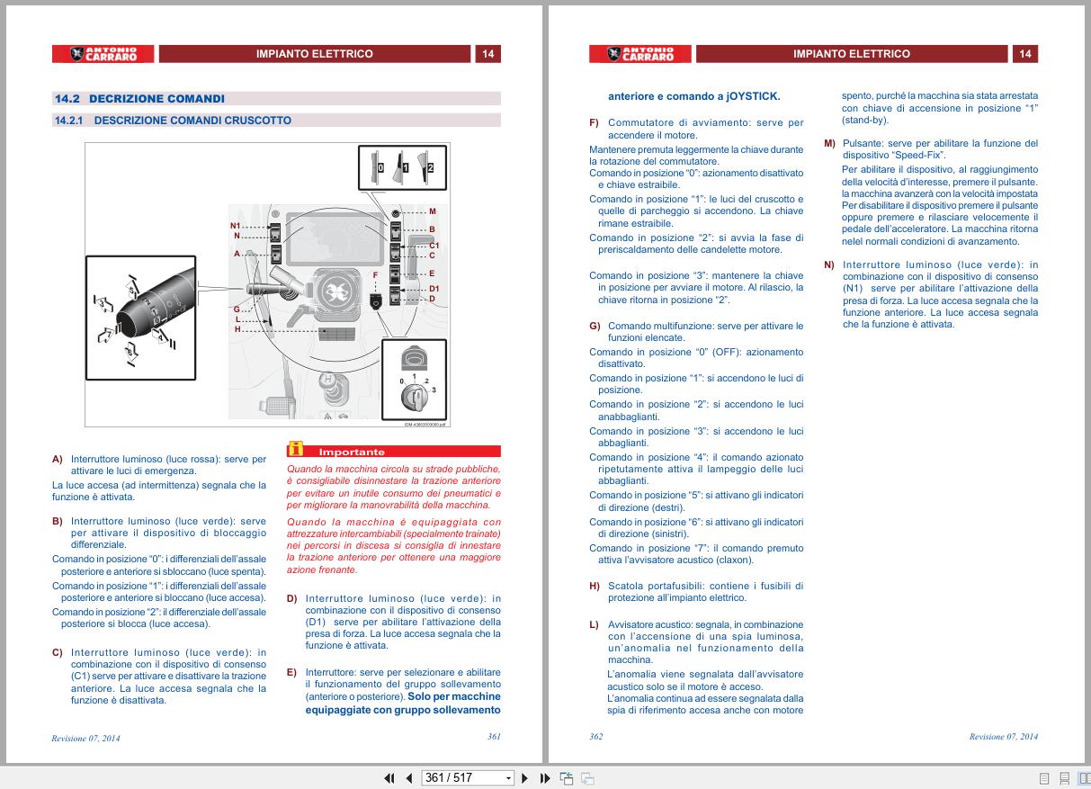 Antonio Carraro Tractor Series 97 HR5500 HR6500 Technical Assistant Manual 47310095 IT (3)