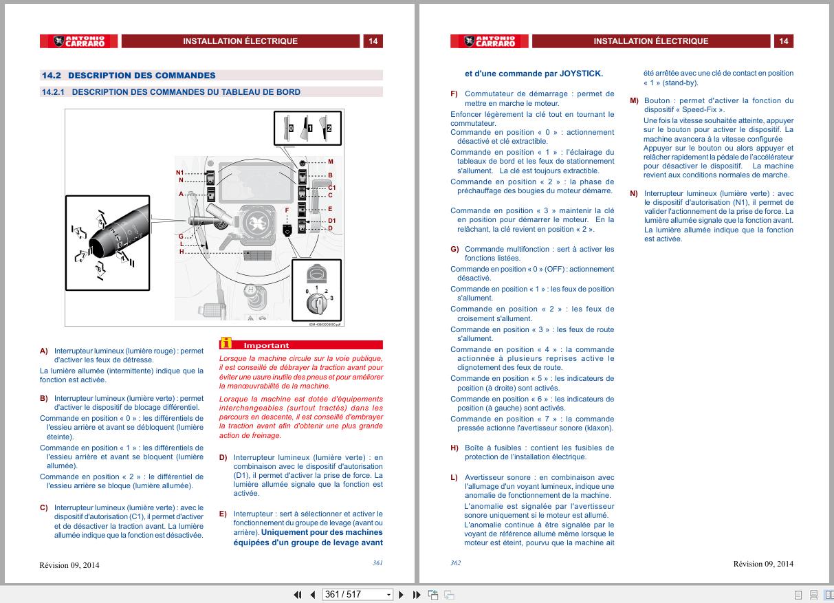 Antonio Carraro Tractor Series 97 HR5500 HR6500 Technical Assistant Manual 47310096 FR (3)