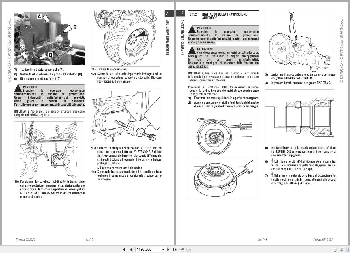Antonio Carraro Tractor Series 97 TTR7600 Infinity Engine Transmission Workshop Manual 47308120 IT (2)