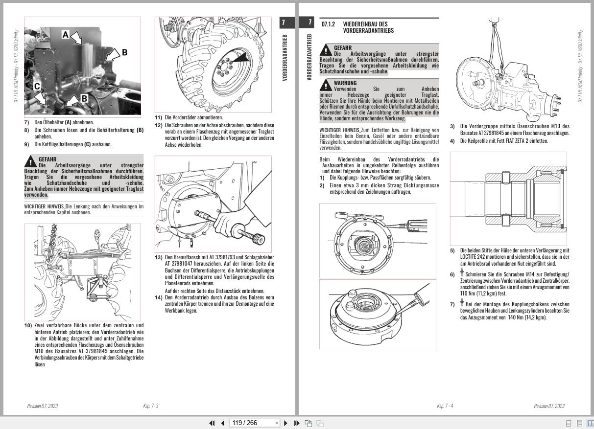 Antonio Carraro Tractor Series 97 TTR7600 Infinity Engine Transmission Workshop Manual 47308122 DE (2)