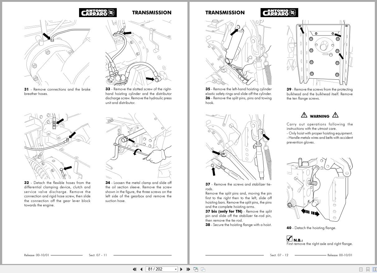 Antonio Carraro Tractor Series ERGIT ES Technical Support Handbook EN (2)