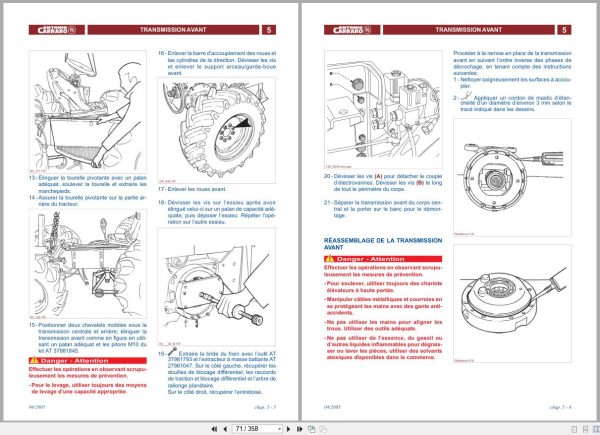 Antonio Carraro Tractor Series ERGIT TRH Technical Support Handbook 47310057 FR (2)