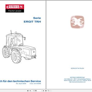 Antonio Carraro Tractor Series ERGIT TRH Technical Support Handbook 47310058 DE (1)