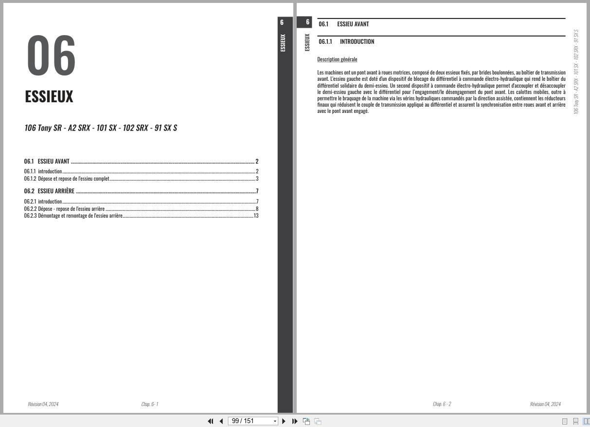 Antonio Carraro Tractor Series ERGIT100 SRX7800 SX9900 Axles Workshop Manual 47309231 FR (3)