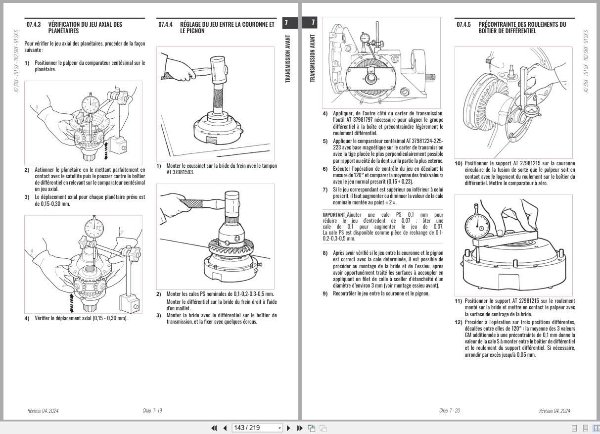 Antonio Carraro Tractor Series ERGIT100 SRX7800 SX9900 Engine Transmission Workshop Manual 47308211 FR (3)
