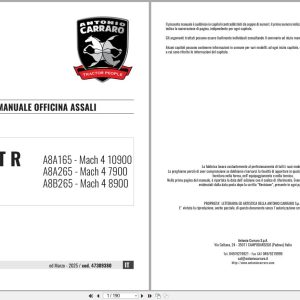 Antonio Carraro Tractor Series Ergit R Mach 4 7900 10900 Axles Workshop Manual 47309380 IT (1)
