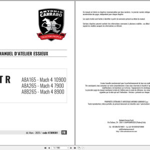 Antonio Carraro Tractor Series Ergit R Mach 4 7900 10900 Axles Workshop Manual 47309381 FR (1)