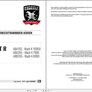 Antonio Carraro Tractor Series Ergit R Mach 4 7900 10900 Axles Workshop Manual 47309382 DE (1)