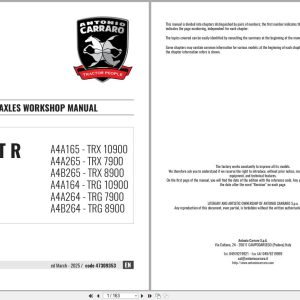 Antonio Carraro Tractor Series Ergit R TRX7900 to TRG10900 Axles Workshop Manual 47309353 EN (1)