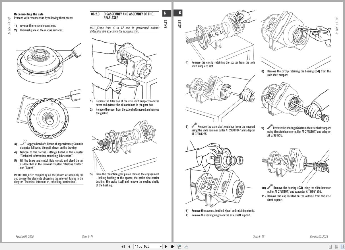 Antonio Carraro Tractor Series Ergit R TRX7900 to TRG10900 Axles Workshop Manual 47309353 EN (3)