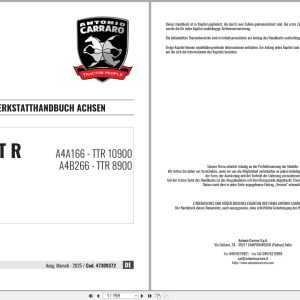 Antonio Carraro Tractor Series Ergit R TTR8900 TTR10900 Axles Workshop Manual 47309372 DE (1)