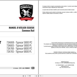 Antonio Carraro Tractor Series Major 5800PC to 6800PL Axles Workshop Manual 47309331 FR (1)