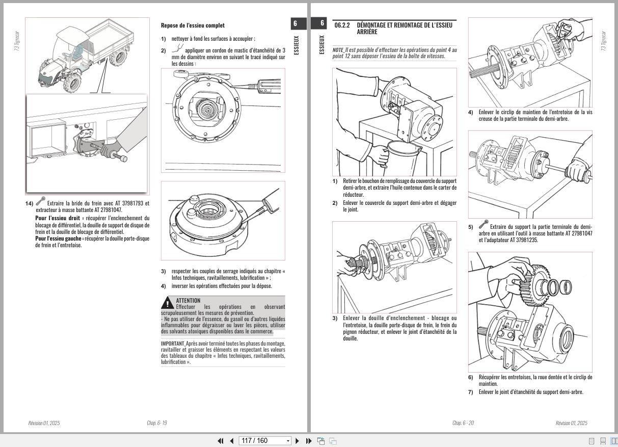 Antonio Carraro Tractor Series Major 5800PC to 6800PL Axles Workshop Manual 47309331 FR (3)