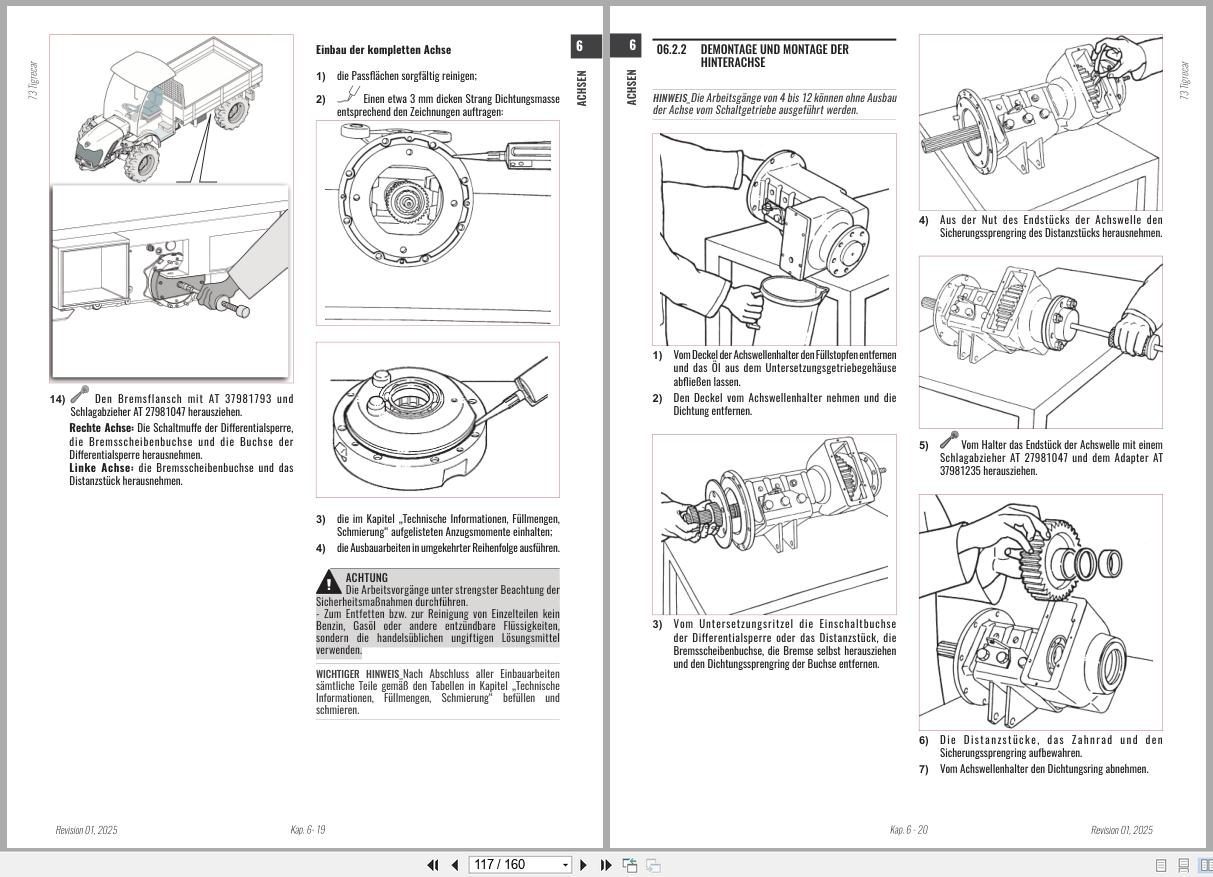 Antonio Carraro Tractor Series Major 5800PC to 6800PL Axles Workshop Manual 47309332 DE (3)