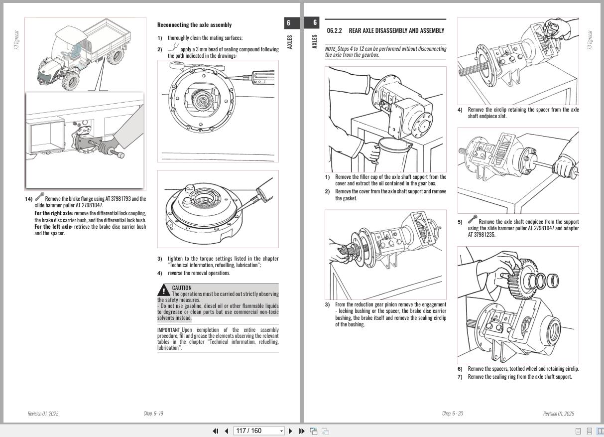 Antonio Carraro Tractor Series Major 5800PC to 6800PL Axles Workshop Manual 47309333 EN (3)