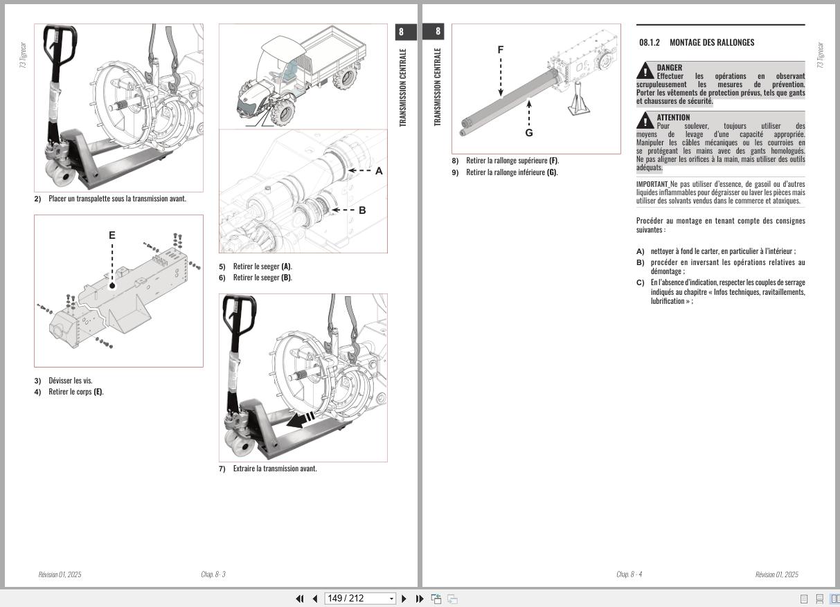 Antonio Carraro Tractor Series Major 5800PC to 6800PL Engine Transmission Workshop Manual 47308311 FR (2)